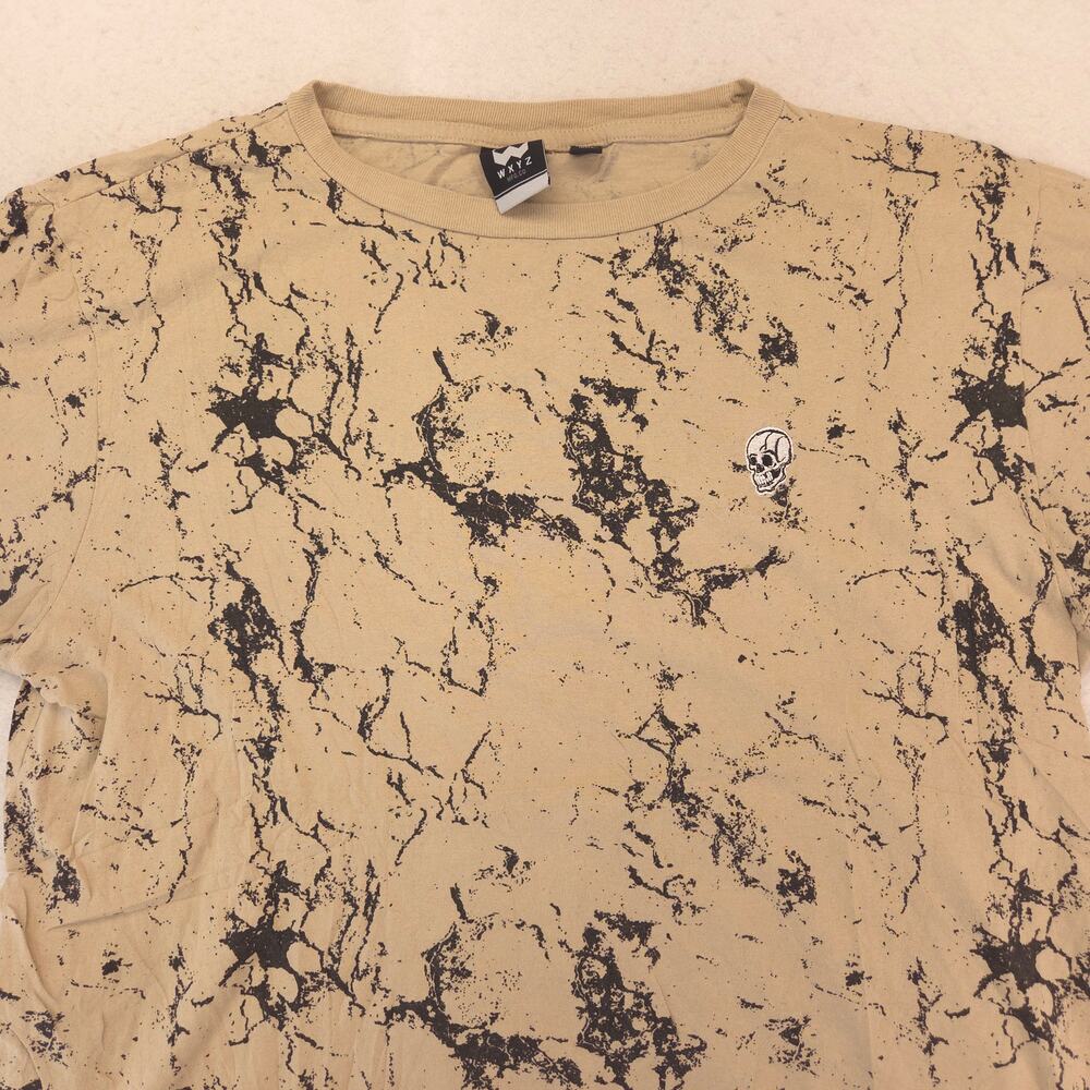 WXYZ Casual Crew Neck Short Sleeve T Shirt Mens Size Extra Large XL Tan Black